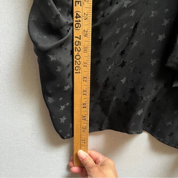 Corey Lynn Calter Anthropologie Silk Black Star Patterned Dress Sz S - Picture 7 of 10